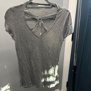 Glitz Gray Knotted Short Sleeve Tee